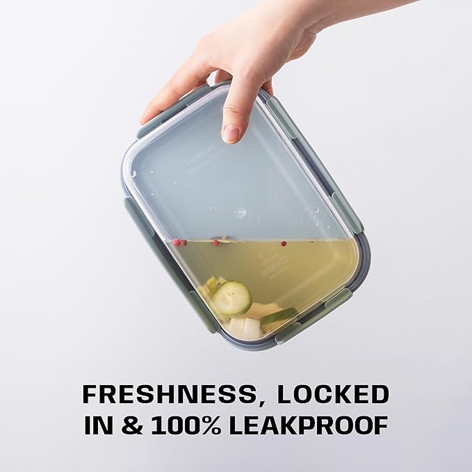 LocknLock HPL405H Classic-Plus Plastic Food Storage Container with Lid for Kitchen, Lunch, Meal Prep, and Leftovers, BPA-Free, Airtight, Leakproof, Microwave, Dishwasher, Freezer-Safe, 3.8L