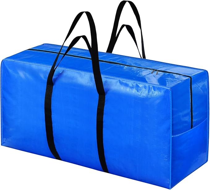 194 Gallon Extra Large Storage Bags, Zippered Outdoor Cushion Furniture Storage Bag with Handles,Jumbo Large Moving Bags Heavy Duty, Storage Totes Moving Boxes Supplies, 68x30x22 inch - 1PACK