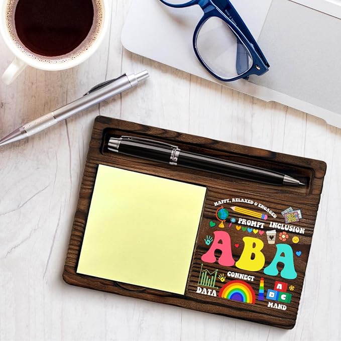 ABA Therapist Behavior Therapist Gifts, Appreciation Gifts for ABA Autism Therapy Behavior Analyst Sticky Note Holder Office Home Decor