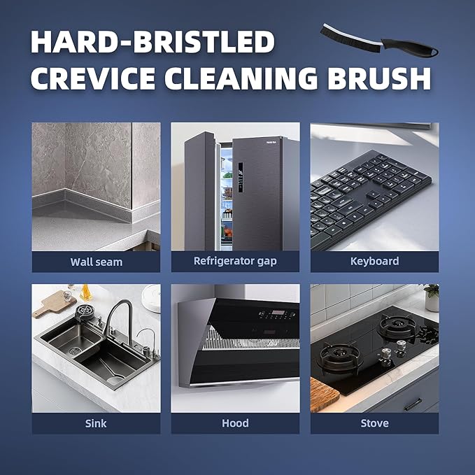 Cleangor Crevice Cleaning Brushes, Cleaner Scrub Brush Tool for Hard to Reach Tight Space, Home Essentials, Cleaning Supplies for Shower, Bathroom, Kitchen, Toilet, Window