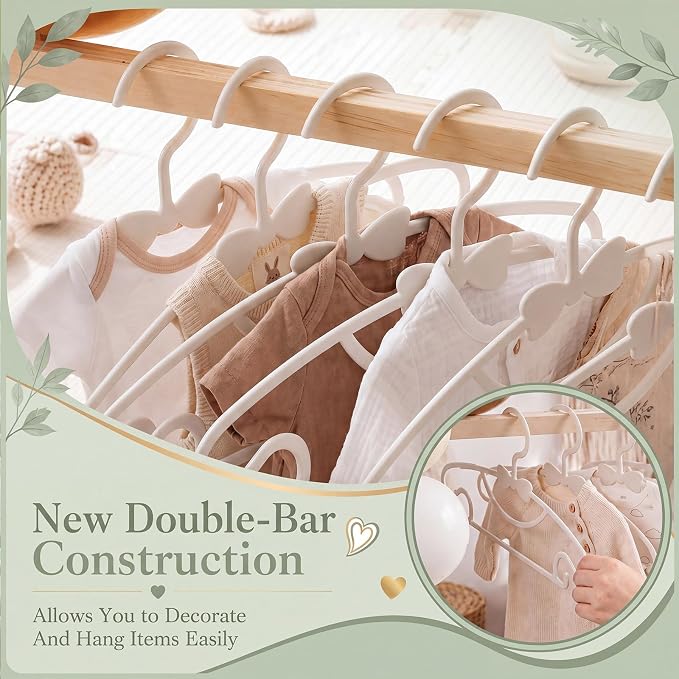 Wooden Baby Shower Crate Closet with Hanger Rack, Green Bow Baby Gifts Basket with Balloon Accessories, DIY Babies Welcome Box for Pregnancy New Parent