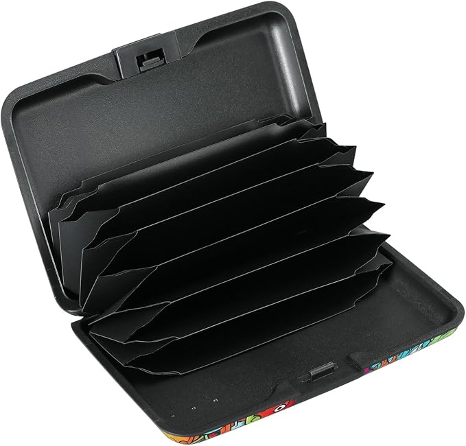 ELFISH RFID Blocking Credit Cards Holder Aluminum Wallet Metal ID Case for Men Women(Monsters)