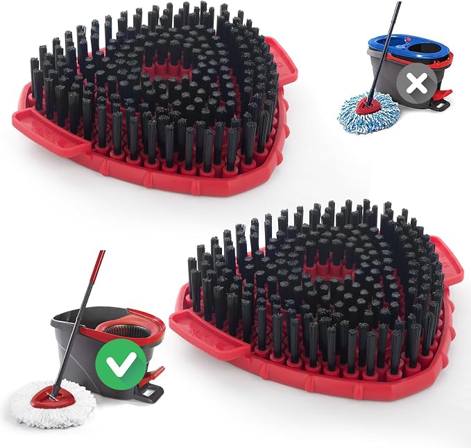 Scrub Brush Head for O-Cedar EasyWring 1-Tank Mop Brush, Stiff Bristle | 2 Scrub brush attachment only; not for RinseClean. Dense stiff nylon bristles scrub tile, grout, concrete,windows & walls.