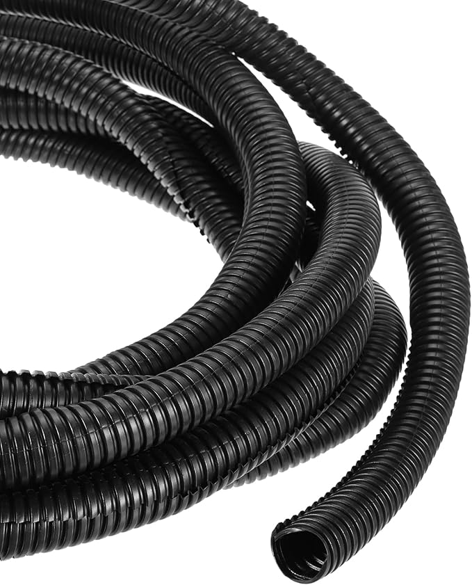 DMiotech 25ft Wire Loom Split Tubing 3/4 Inch(19 Mm) ID, Cord Protectors from Pet Flexible Conduit Cable Management for Office, Home, Garden, Black