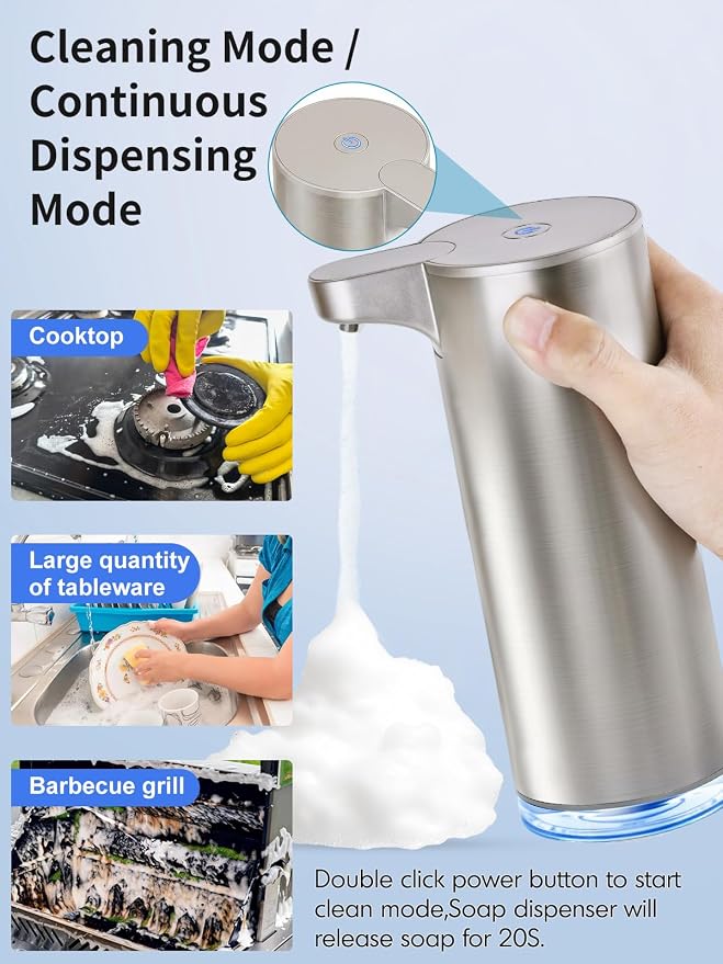 Automatic Soap Dispenser Touchless Foaming: Stainless Steel Free Touch