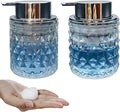 Glass Hand Foaming Soap Dispensers with Silver Pump Refillable Hand Soap Dispenser for Bathroom Kitchen (2Pack-D886+D887)