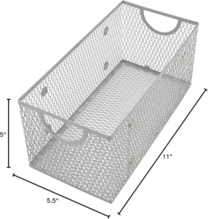 YBM Home Wire Mesh Storage Basket Organizer for CD and DVDs - 6 Pack