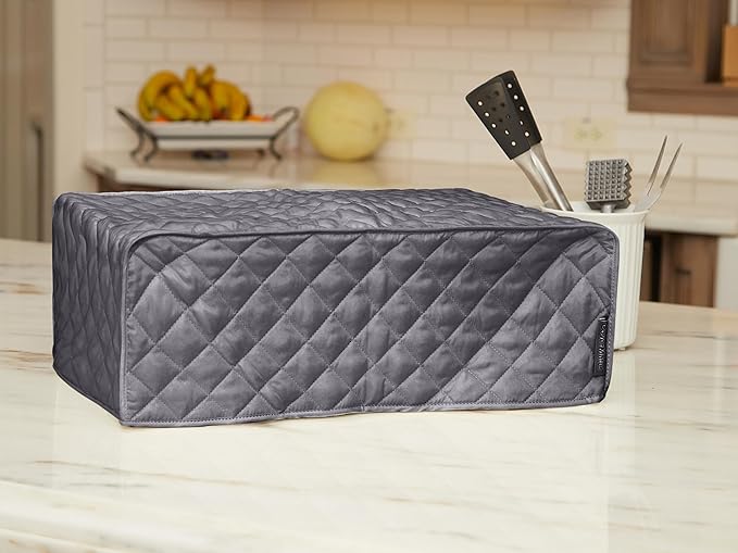 Covermates Keepsakes Rectangular Appliance Cover – Quilted Kitchen Appliance Cover for Countertop Storage – Dust Protection – Stain Resistant – Washable – Slip-On Appliance Design, Slate