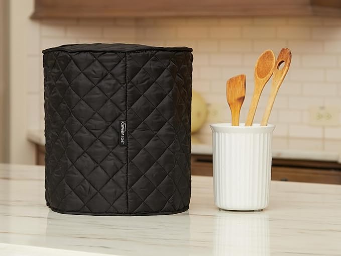 Covermates Keepsakes Slow Cooker Cover – Quilted Electric Appliance Protector for Kitchen Counter Storage – Dust & Stain Resistant – Washable Slip-On Design, Black