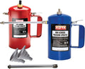 LAUCO Non Aerosol Pressure Sprayer with Funnel and Extension, Refillable Pressurized Sprayer Bottle for Oil, Solvent, Degreasers, Lubricants - Rechargeable Steel Canister and Brass Nozzles, 32oz 69532