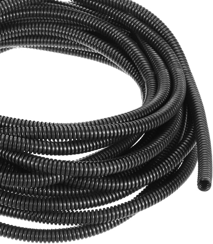 DMiotech 33ft Wire Loom Split Tubing 1/4 Inch(6.5 Mm) ID, Cord Protectors from Pet Flexible Conduit Cable Management for Office, Home, Garden, Black