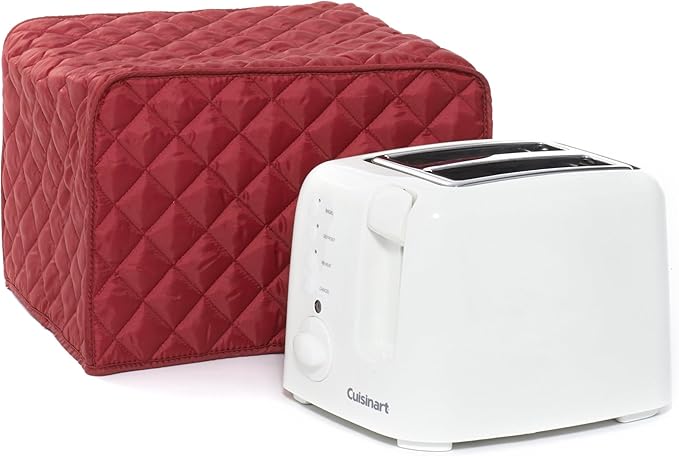 Covermates Keepsakes Toaster Cover – Quilted Appliance Protector for Coutertop Bread Ovens – Dust & Stain Resistant, Washable Slip‑On Design for Countertop Storage, Red