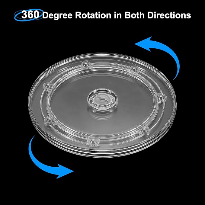 uxcell Acrylic Lazy Susan Turntable, 6.5 Inch Clear Turntable Organizer Ball Bearing 360 Degree Rotating Tray for Spice Rack Table Cake Kitchen Pantry Decorating Bathrooms