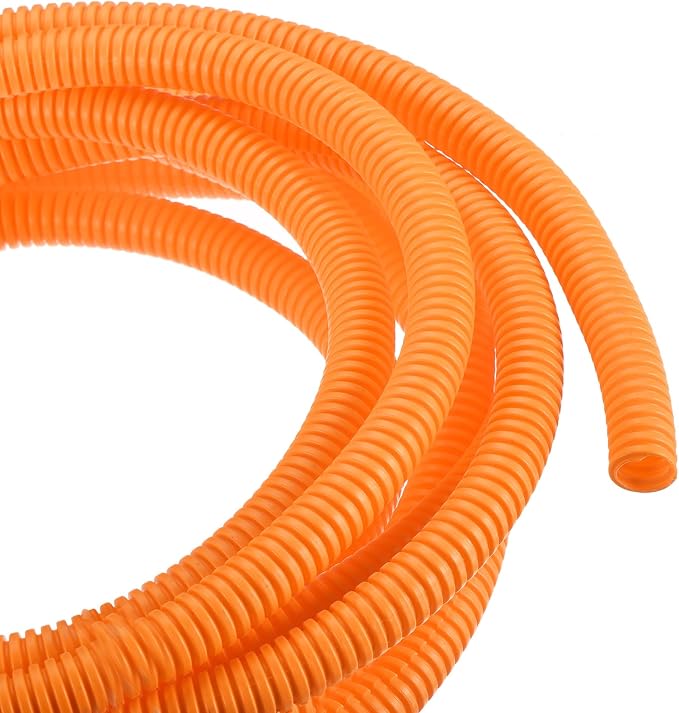 DMiotech 20ft Wire Loom Split Tubing 1/2 Inch(12.7 Mm) ID, Cord Protectors from Pet Flexible Conduit Cable Management for Office, Home, Garden, Orange