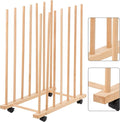 Large Art Drying Rack with Four Caster Wheels, Wooden Canvas Storage Stand | Can Well Hold Up to 60" Drawing Boards, Prints, Panels, Paintings, and Artworks Display