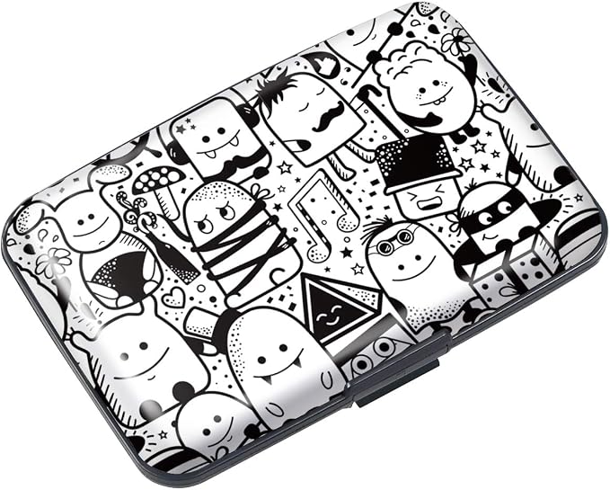 Coco Rossi Credit Card Holder RFID Aluminum Small Mini Wallet Women | Metal Wallet, Business Cards Holder, ID Case, Slim Sleeves, Womens Girls Gift, Carry Proof Wallets for Travel, Cartoons