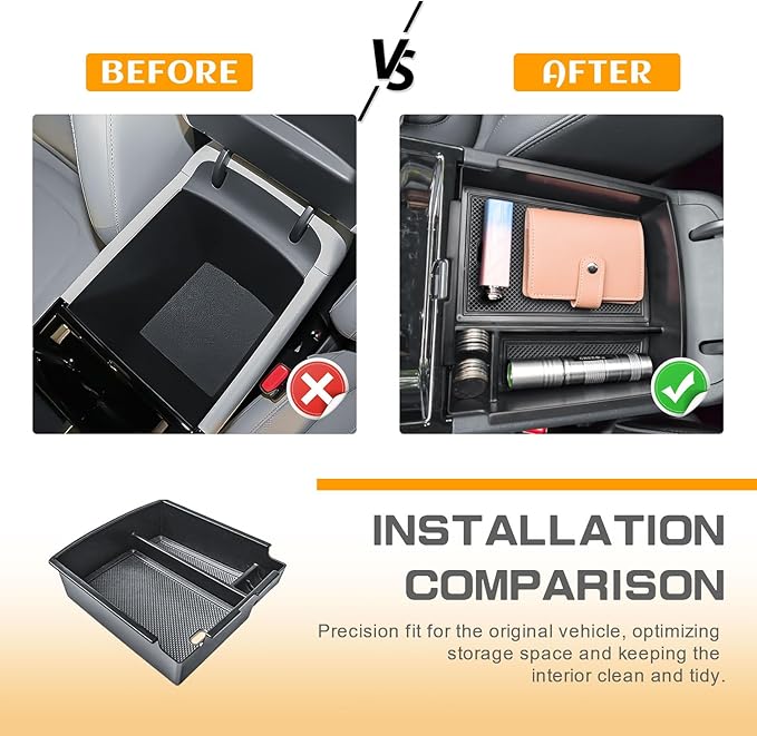 TACOBRO Custom-Fit Center Console Organizer Tray for 2025 2026 Hyundai Tucson Compatible with Gas Limited, Hybrid and Plug-in Hybrid Models, Fit Shift by Wire Mechanism on the Steering Column Only