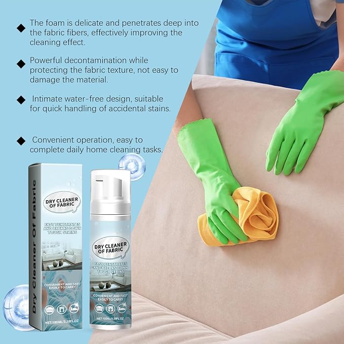 Fabric Cleaner - Remove, Protect, and Deep Clean, Quickly Lifts Stains & Dirt, Deeply Penetrates Water Safe Fabric & Fibers of Upholstery, Clothing, Rugs & Carpeting, for Fine Fabrics, 100ml