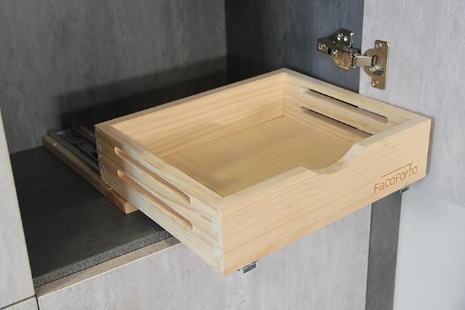Kitchen Cabinet Organizer, Fully Assembled Drawer Wood Pull Out Tray Drawer Box Cabinet Slide Out Shelve, Wooden Pull-Out Shelf (W9''×D10''×H3'')