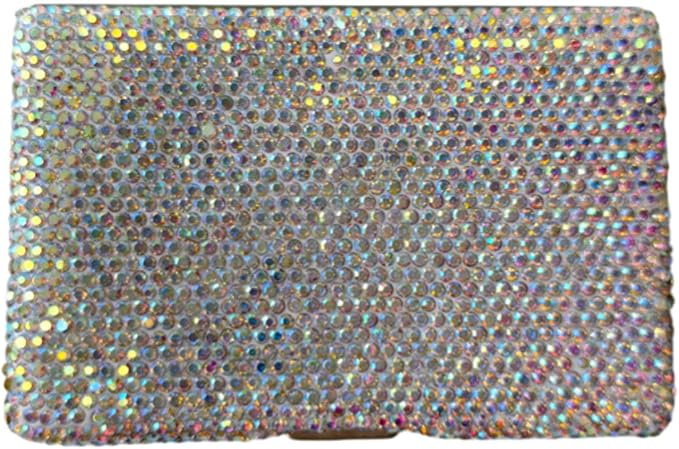 1Pc Card Wallet Card Case Bling Bling Business Card Holder,Colorful | Fashion,Crystal and Aluminum,Unisex-Adults,Compact Purse,Rhinestone
