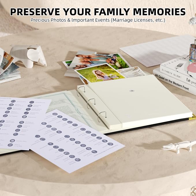 Important Document Organizer – Emergency File Folder Protect Your Family’s Legacy with 3-Ring and Label Pockets, Perfect for Home Office Filing and Gift Giving on Special Occasions