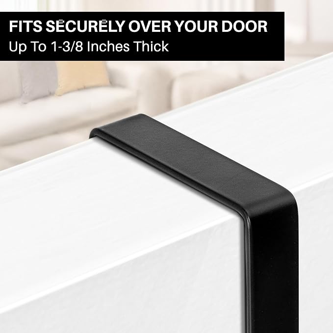 LYNK Professional® Home™ Over the Door Hooks - 10 Hook – Over the Door Coat Rack - Over the Door Hanger - Hanging Towels or Clothes - Bathroom, Bedroom, Laundry Room - Lifetime Ltd. Warranty, Black