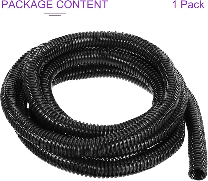 DMiotech 10ft Wire Loom Split Tubing 5/8 Inch(16 Mm) ID, Cord Protectors from Pet Flexible Conduit Cable Management for Office, Home, Garden, Black