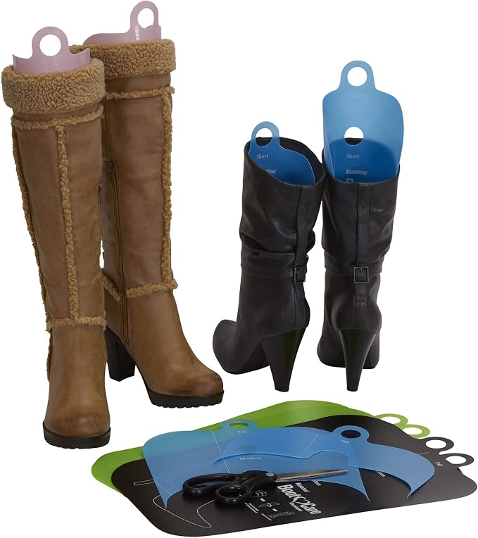 Household Essentials CedarFresh Boot Shapers, 4 Pairs, Plastic Boot Inserts, Pliable and Durable, Customizable Size, Perfect for Preserving Boot Shape and Quality, Multicolor