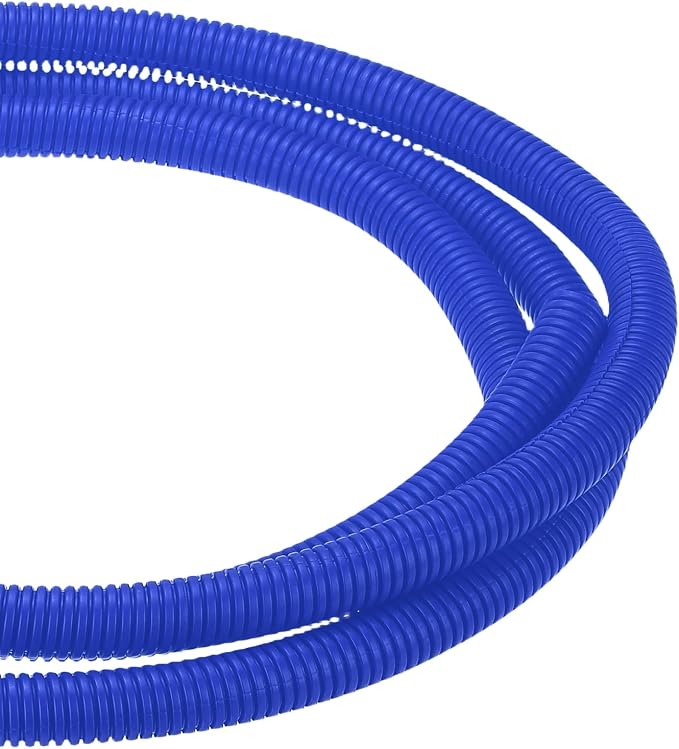 DMiotech 50ft Wire Loom Split Tubing 1/2 Inch(12.7mm) ID, Cord Protectors from Pet Flexible Conduit Cable Management for Office Home Garden, Blue