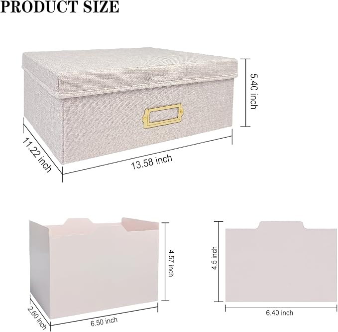 Linen Photo Storage Box – Holds 1700 Photos, Photo Organizer with Lid for Photo, Pictures, 24 Adjustable Dividers & 72 Labels Multi-Use Organizer Memory Box for Envelopes, Baby, Wedding, Cards Beige