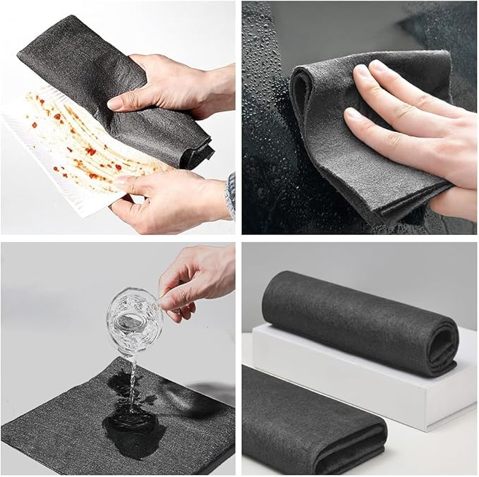 Fliwos Thickened Magic Cleaning Cloth, 2026 Upgrade Reusable Streak Free Cleaning Cloths, Microfiber Cleaning Rags, Multipurpose Lint Free Glass Wiping Towels for Kitchen, Window, Cars (15, 8×12 in)