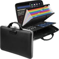 Fireproof Document Box,Hard Case Fireproof File Organizer with Lock 13 Pocket Accordion File Folder Reflective Zipper Portable Safe Box for Home Office Travel to Storage Important Documents Laptop