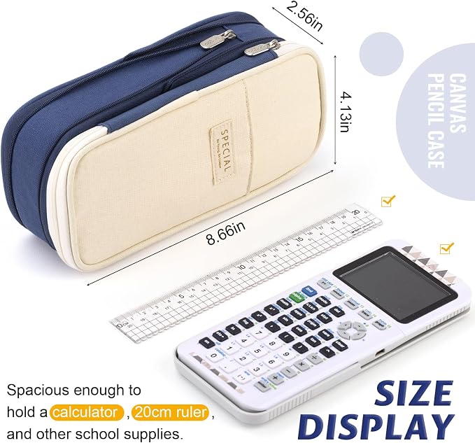 EASTHILL Big Capacity Pencil Pen Case Office College School Large Storage High Capacity Bag Pouch Holder Box Organizer Blue