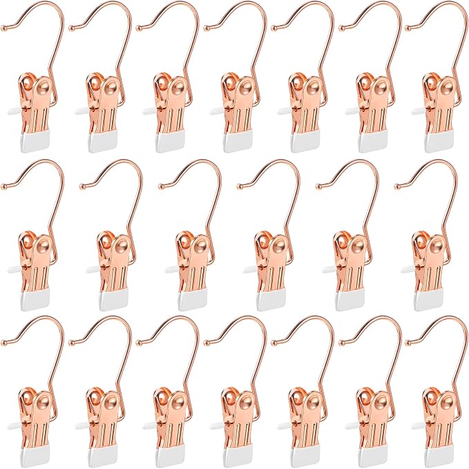 Hotop 20 Pieces Boot Hanger Clips for Closet, Laundry Hanging Hooks Heavy Duty Clips Boot Holder Portable Single Hooks Space Saving for Pants Jeans Clothes Hats Tall Towels (Rose Gold)