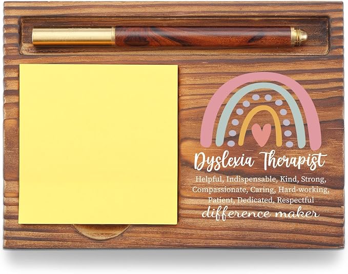 Dyslexia Therapist Gift Sticky Note Holder, Thank You Gifts for Dyslexia Therapy, Dyslexia Teacher Specialist Appreciation, Self-Stick Note Pad Holders for Therapist Clinic Staff TZP50