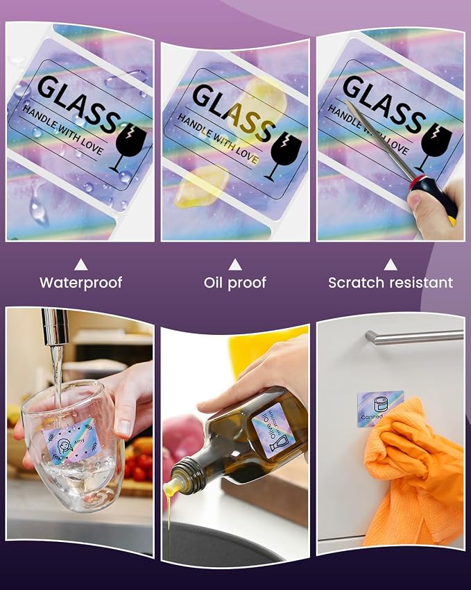 Phomemo Thermal Labels - Purple Star Color Label for M110/M100/M220/M250/M108, 1 Roll 1.57"x1.18"(40x30mm) Thermal Labels, for Small Business/Home Use, Barcode, Address, Logo, Colthing Label, 190 PCS