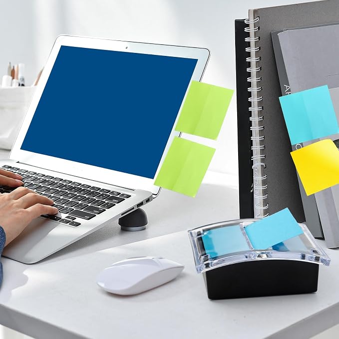 Acrylic Sticky Note Holder, 4 x 4 Inch Crystal Notepad Organizer Pop Up Notes Dispenser for Office Home Classroom Desk Supplies