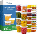 Dealusy 60 Set Deli Containers with Lids, 32/16/8 oz X 20 Set Each Leak-Proof BPA Free Plastic Take Out Bowls, Food Storage Containers for Meal Prep Storage, Freezer, Microwave & Dishwasher Safe