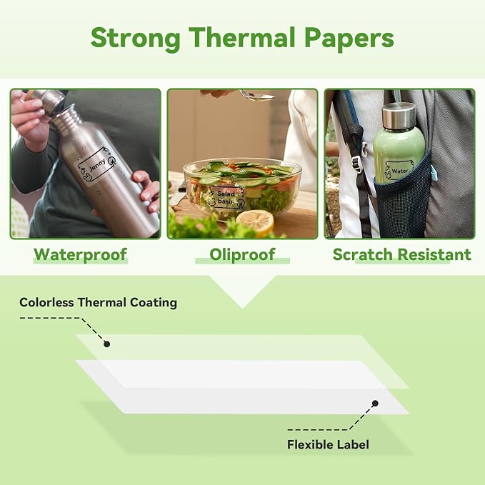 Phomemo Thermal Labels-Transparent M110 Labels for M110/M220/M221/M120/M200,1.57"x1.18"(40x30mm) 230 Labels, for Small Business/Home Use, Barcode, Address, Logo Label