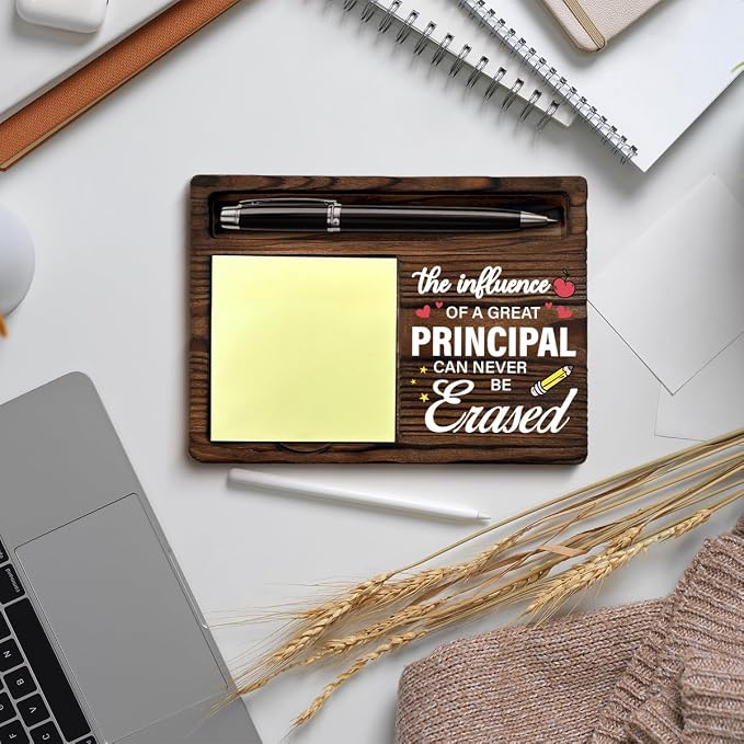 Best Principal Gifts Sticky Note Holder, School Principal Appreciation Gifts Office Post it Note Dispenser for Office Desk Decor