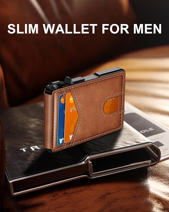 Wallet for Mens Minimalist Wallet 9-13 Cards RFID Blocking Slim Wallet | Money Clip & ID Window, Compact Smart Pop Up Card Wallet, Metal Aluminum Credit Card Holder Wallet, Birthady Gifts for Men