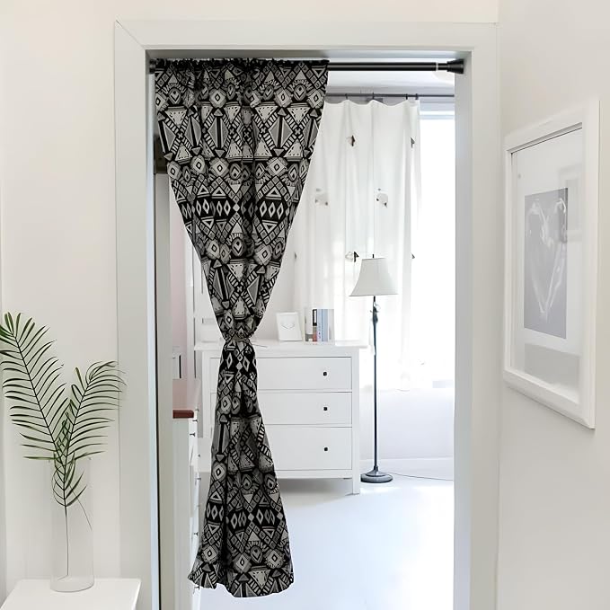 28-48 Inch Adjustable Stainless Steel Anti-Slip Spring Tension Small Shower Curtain Rod - No Drilling, 7/8" Tension Rod for Bathroom Bedroom Doorway Closet Door