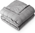 Bare Home Weighted Blanket All-Natural 100% Cotton with Nontoxic Glass Beads 60"x80" 17lbs, Light Grey