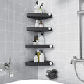 Sotfamily Plastic Shower Caddy Corner (for 90° Only), 4 Pack, Black | Adhesive Corner Shower Shelves for Smooth Wall Bathroom Organizers and Storage, Bathroom Decor