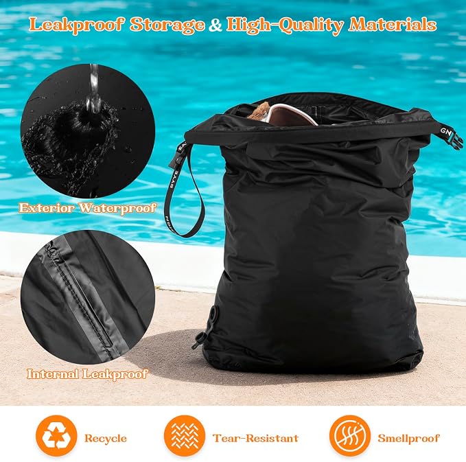 Travel Laundry Bag, Waterproof Compression Bags for Dirty Clothes | Moisture-resistant Vacuum Storage Bag, Space-Saving Laundry Storage Organizer for Cruise, Swimming, Gym