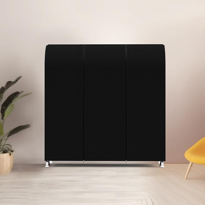Zilink Garment Rack Cover Clothes Rack Cover Wardrobe Cover 60in, Black | Dustproof, Breathable, 2 Durable Zippers, Garment Bags Protector for Garment Rack (Rack Not Included)
