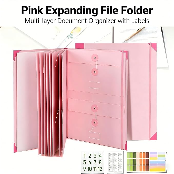 The Life Book Document Organizer Binder for Important Documents in Case I Die Binder End of Life Planning, Family Emergency Planner Organizer with Labels (Pink)