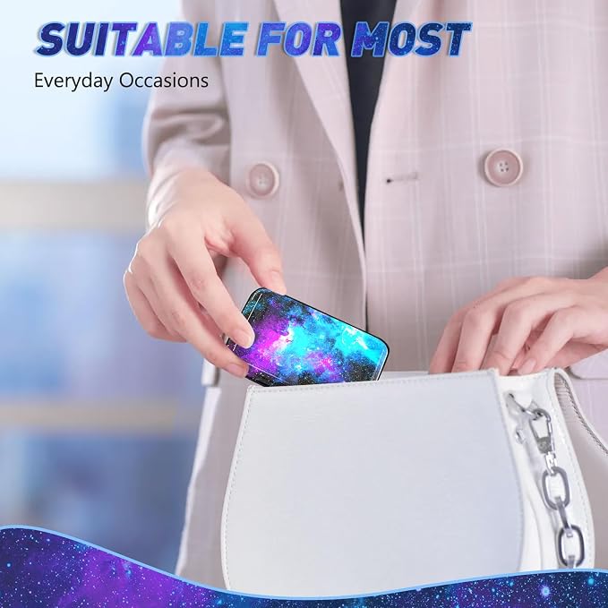 ToLuLu Credit Card Holder Slim Mini RFID Small Aluminum Card Wallet Galaxy | Blocking Metal Business Card Case, RFID Blocking Front Pocket Wallet Hard Case CC Holder for Men Women, Nebula