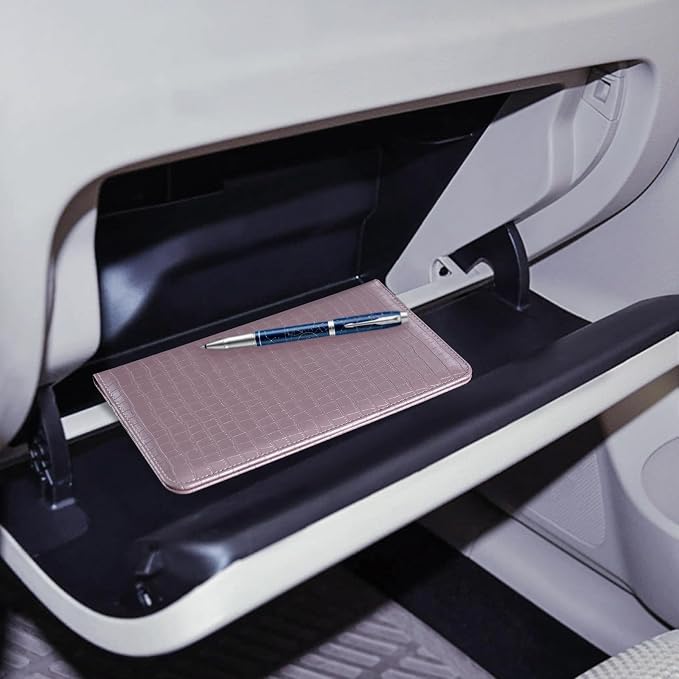 CoBak Car Registration and Insurance Holder | Vehicle Glove Box Organizer, Auto Truck Compartment Document Case with Magnetic Closure for Insurance & Driver License