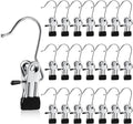 Hotop 36 Pieces Boot Hanger Clips for Closet, Laundry Hanging Hooks Heavy Duty Clips Boot Holder Portable Single Hooks Space Saving for Pants Jeans Clothes Hats Tall Towels (Silvery)